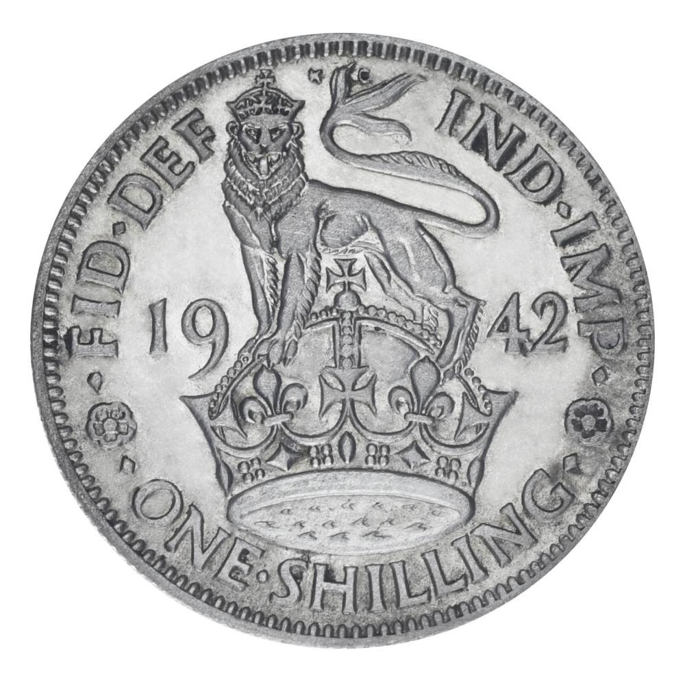 Коллекционная монета Великобритания 1 шиллинг 1942 F-VF Ag 500 5,66 г (М19873)
