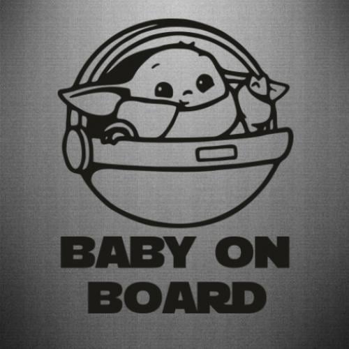 Наклейка Вaby on board 28x35 см Черный (21559008)