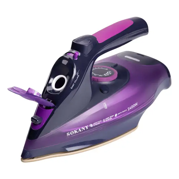 Утюг беспроводной Sokany AJ-2085 с керамической подошвой и функцией самоочистки Фиолетовый (147-107- HP-UR-2) - фото 3
