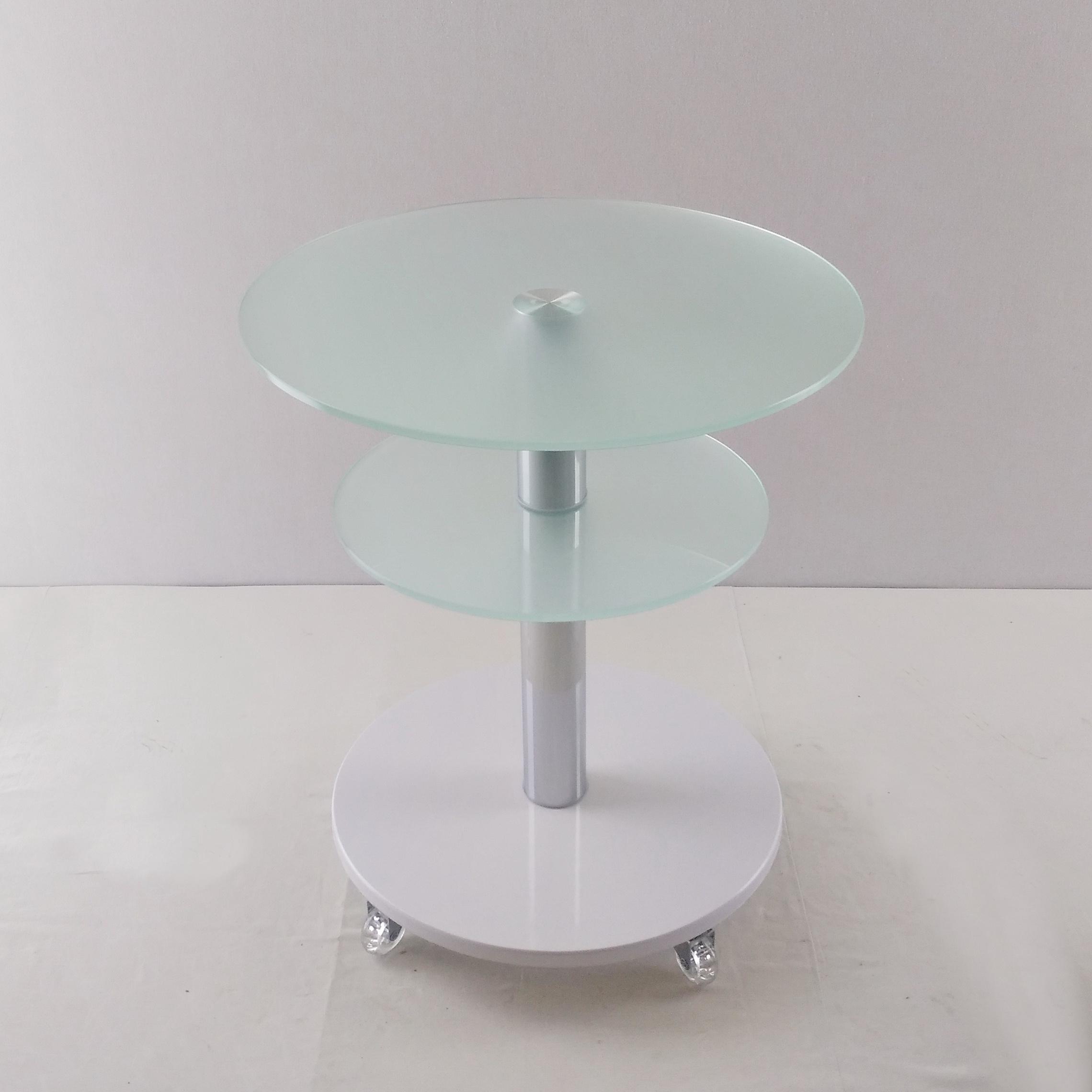 Стол журнальный стеклянный Commus Bravo Light K satin-white-chr60 Белый (444810196) - фото 2 Стол журнальный стеклянный Commus Bravo Light K satin-white-chr60 Белый (444810196) - фото 2