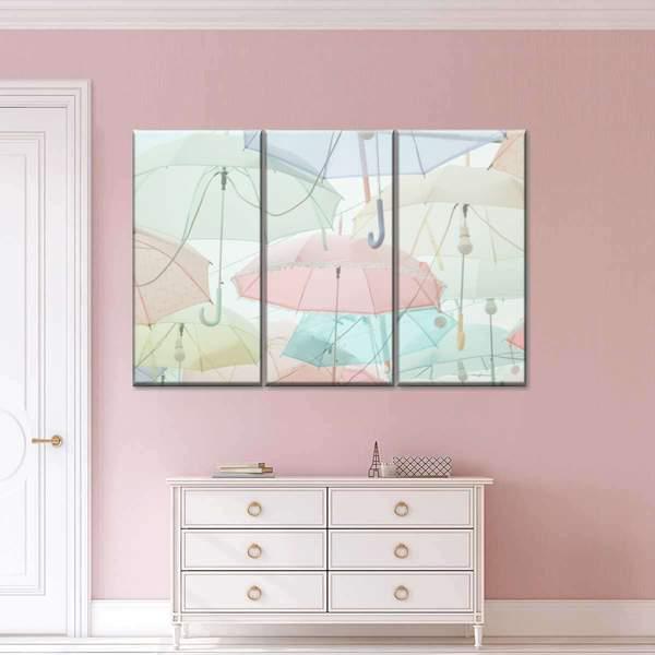 Модульная картина KIL Art Зонтики из трех частей 78x48 см (M3_M_141)