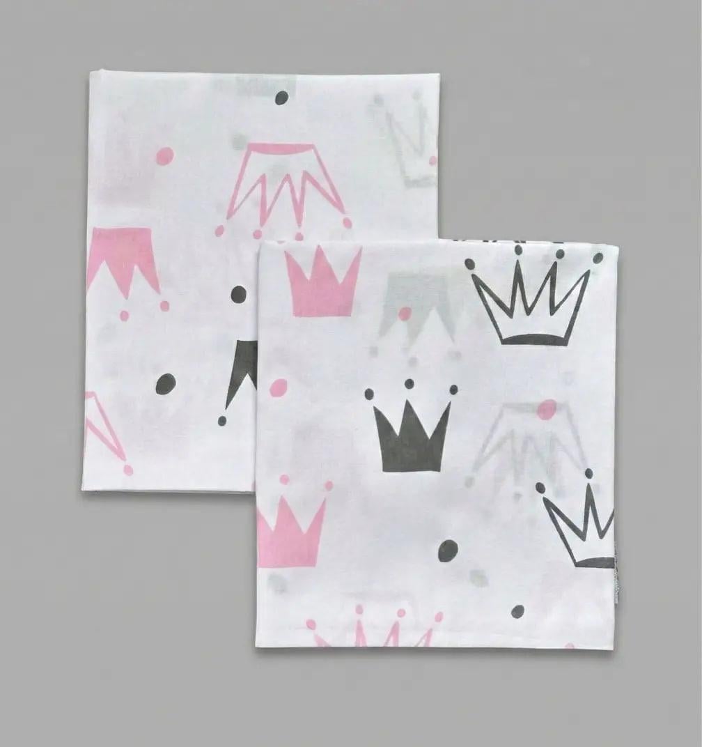 Пеленка детская BST из натуральной хлопковой ткани 2 шт. 90х80 см Белый/Розовый (2172875933)