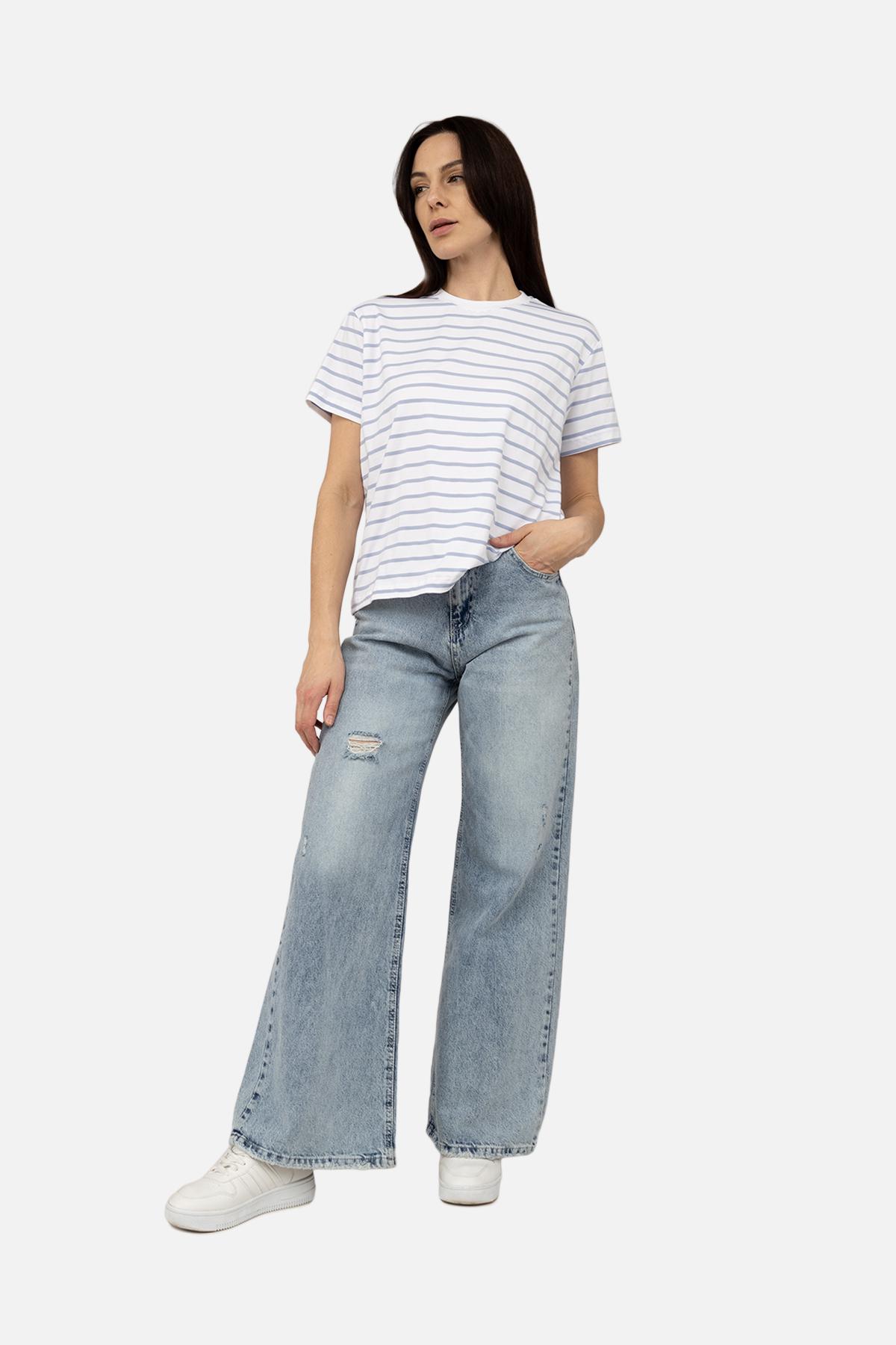 Футболка женская ЦБ-00266499 с коротким рукавом р. 46 Белый (SKT001036206)