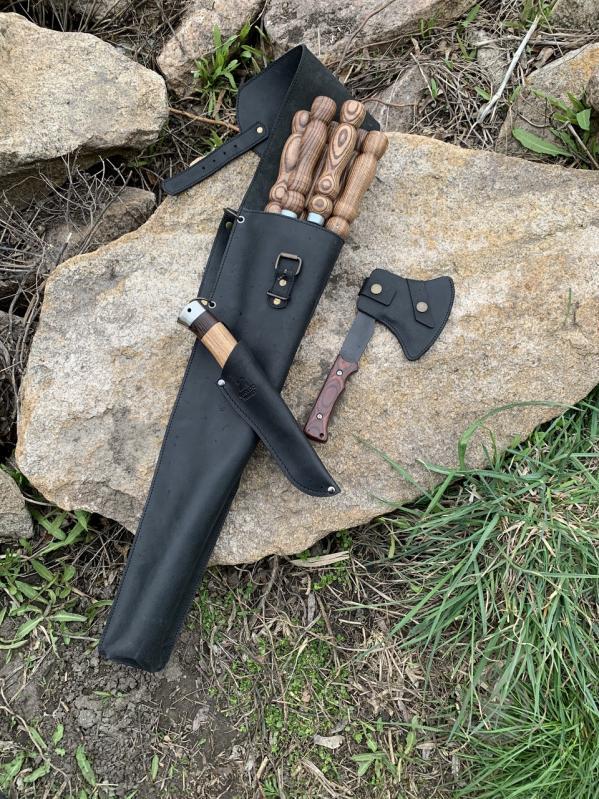 Набір шампурів Gorillas Market "Калчан Лісоруб" Gorillas BBQ у шкіряному чохлі - фото 3