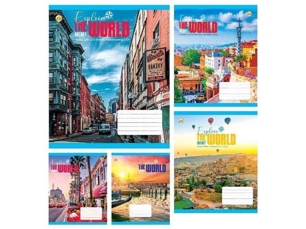 Тетрадь в клетку Тетрада 96 л. 10 шт. твердая 41706 Город (1064102)