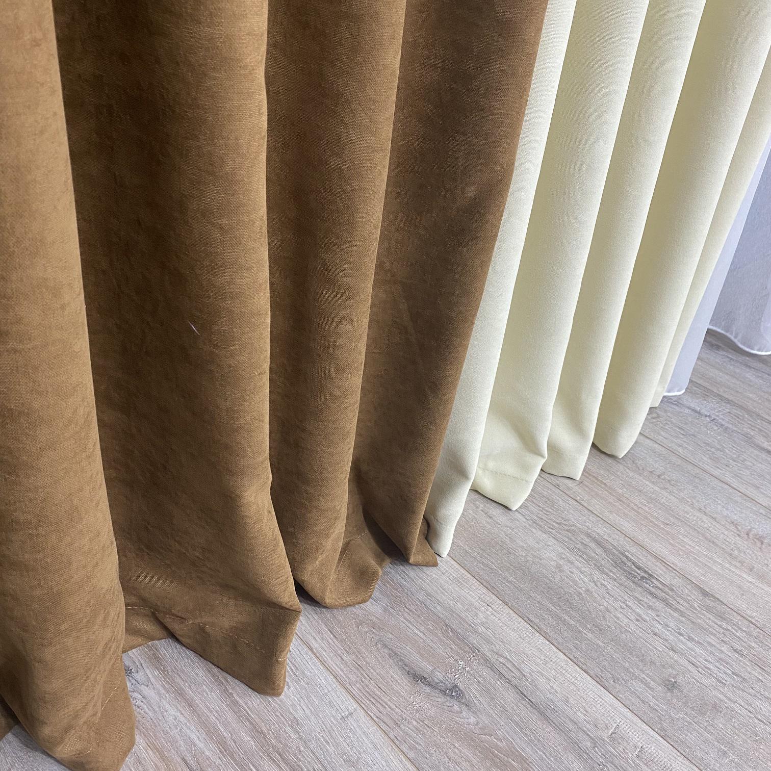 Шторы микровелюр TG Home Дуэт №450 1,50х2,70 м Коричневый/Кремовый (450-216/250) - фото 2 Шторы микровелюр TG Home Дуэт №450 1,50х2,70 м Коричневый/Кремовый (450-216/250) - фото 2