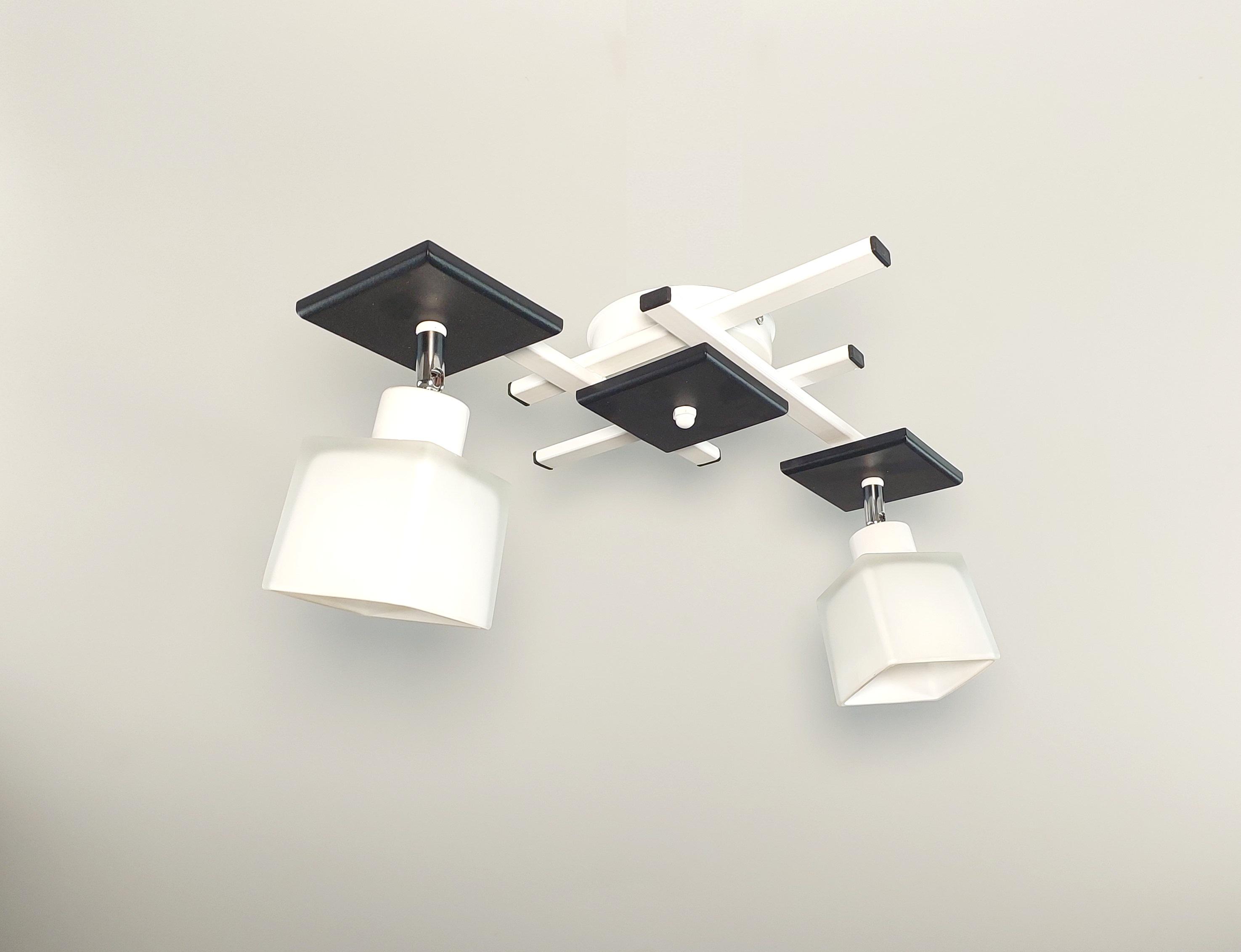 Люстра потолочная Оскар/2 на 2 поворотных плафона Белый/Черный - фото 2 Люстра потолочная Оскар/2 на 2 поворотных плафона Белый/Черный - фото 2