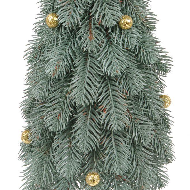 Елка литая на деревянной подставке Flora 62 см Голубой с золотыми шариками (49487) - фото 2 Елка литая на деревянной подставке Flora 62 см Голубой с золотыми шариками (49487) - фото 2