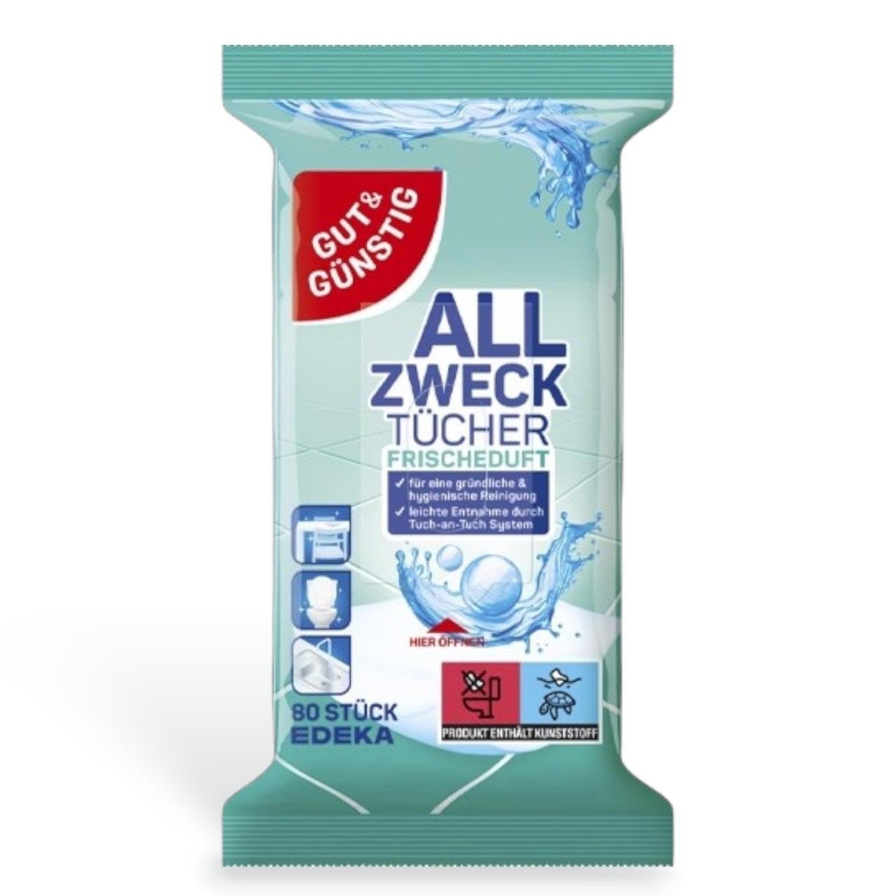 Серветки для прибирання EDEKA Fresh універсальні вологі 80 шт.