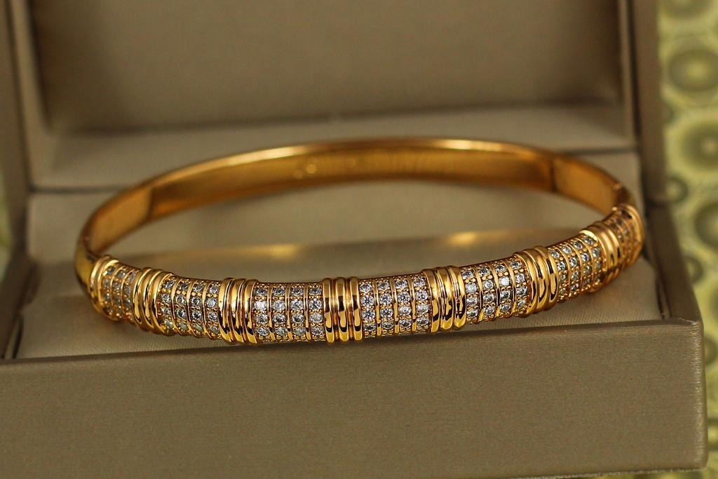 Браслет бенгл Xuping Jewelry Рядно 57 мм х 8 мм Золотистый (2329741429)