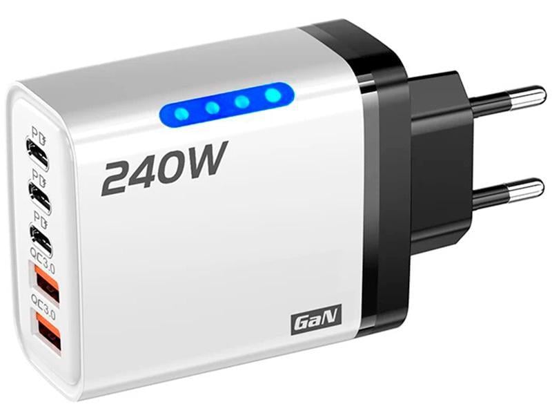 Блок питания 240W 2 USB/3 Type-C быстрая зарядка PD+QC3.0 (4107)