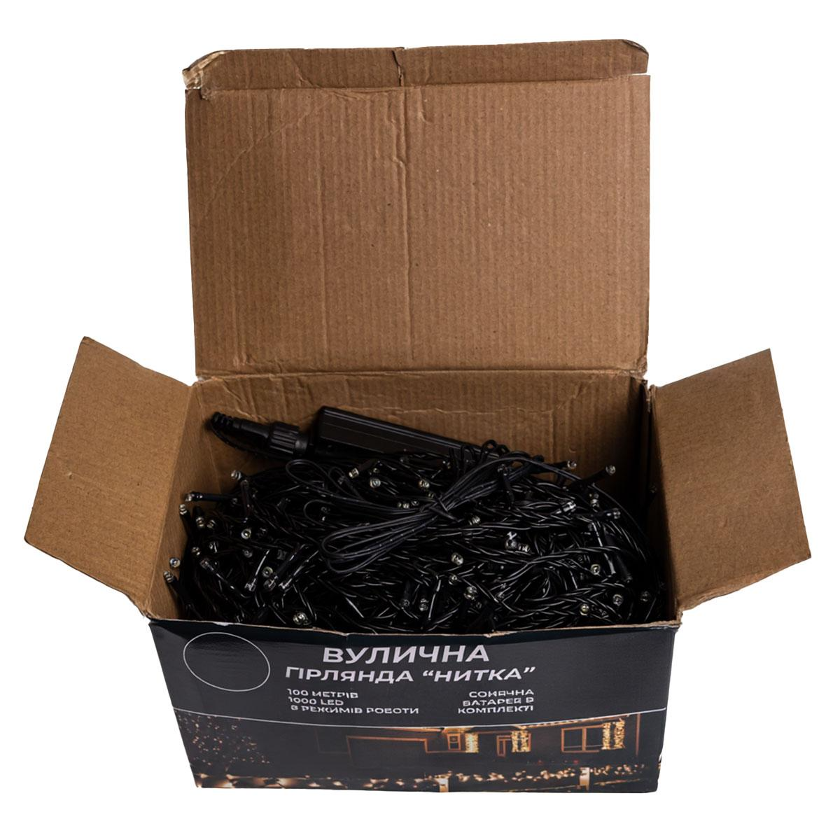 Гирлянда нитка уличная новогодняя с солнечной батареей и пультом 100 м 1000 LED диодов черный провод Белый свет (SB1000L100MBW) - фото 13 Гирлянда нитка уличная новогодняя с солнечной батареей и пультом 100 м 1000 LED диодов черный провод Белый свет (SB1000L100MBW) - фото 13