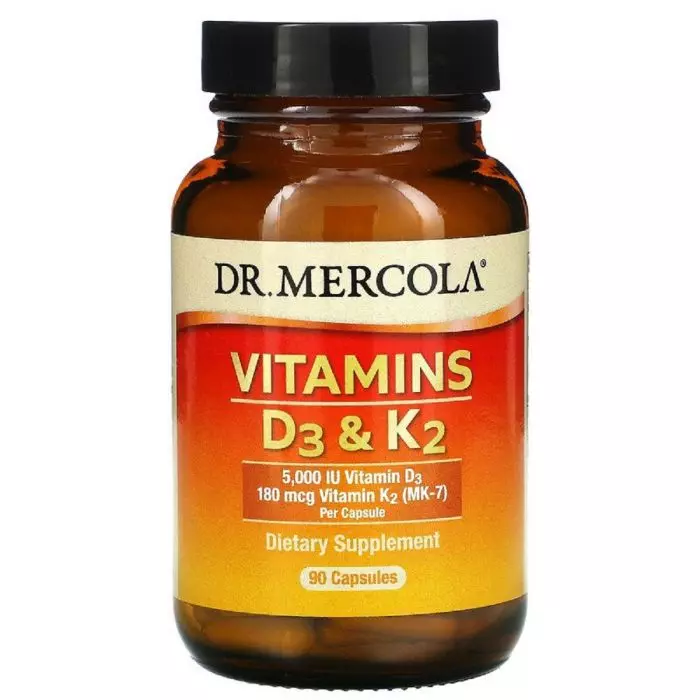 Витамины D3 и K2 5000 МЕ Dr. Mercola 90 капсул (MCL01996)