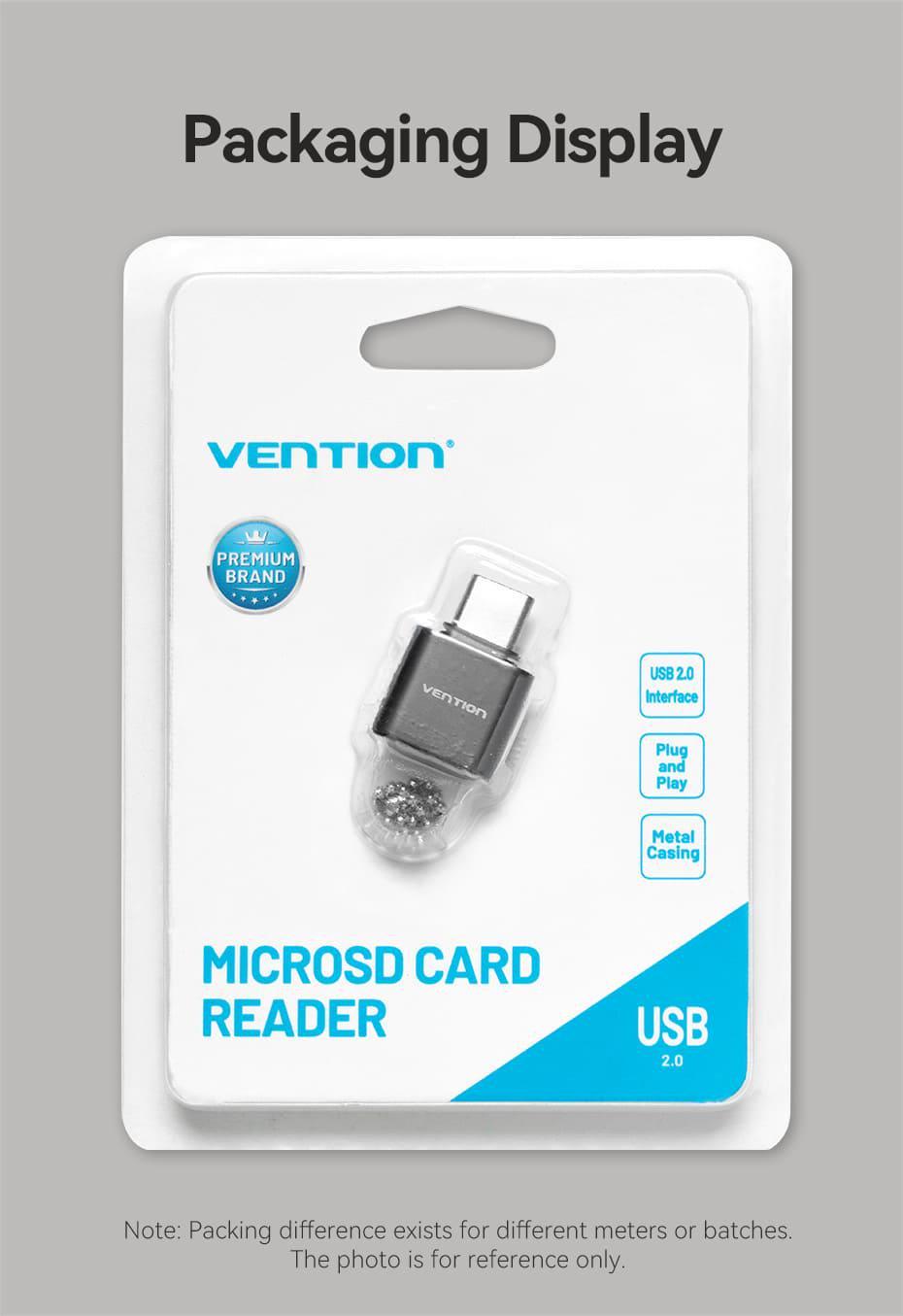 Кардридер Vention Type-C для TF Micro SD 480 Мбит/с для Чтения Карт памяти USB-C Серый (CLMH0) - фото 12