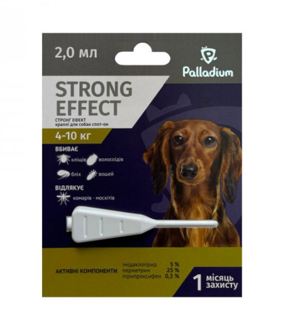 Краплі для собак Palladium Strong Effect від бліх/кліщів/комарів (00000005075)