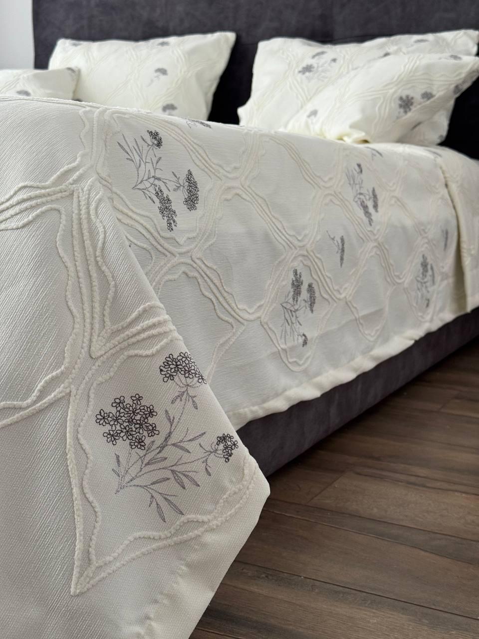 Покривало Бароко №5 бавовна 180х250 см Молочний (55677-5-180x250cm) - фото 4 Покривало Бароко №5 бавовна 180х250 см Молочний (55677-5-180x250cm) - фото 4