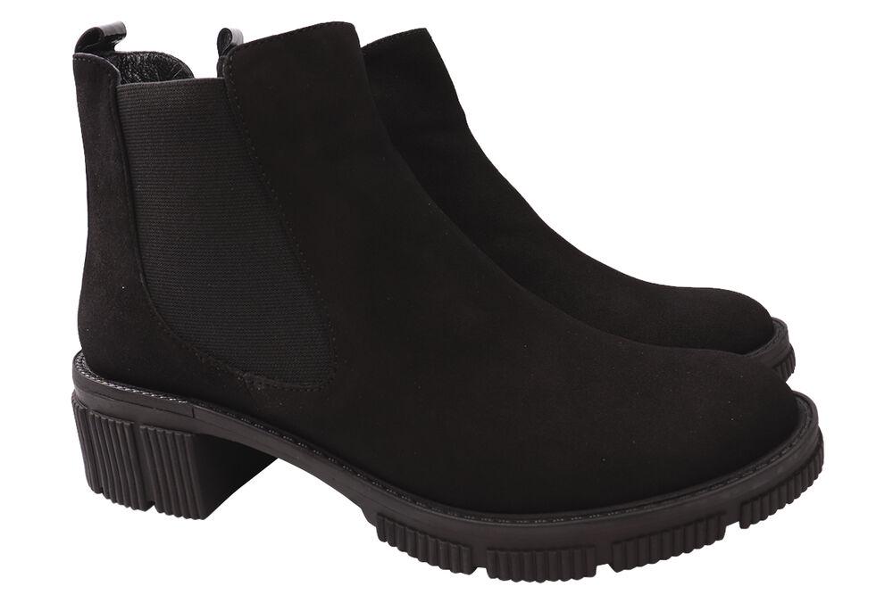 Ботинки женские Stella Marzetti из замши на низком каблуке р. 40 Черный (59-20DHC)