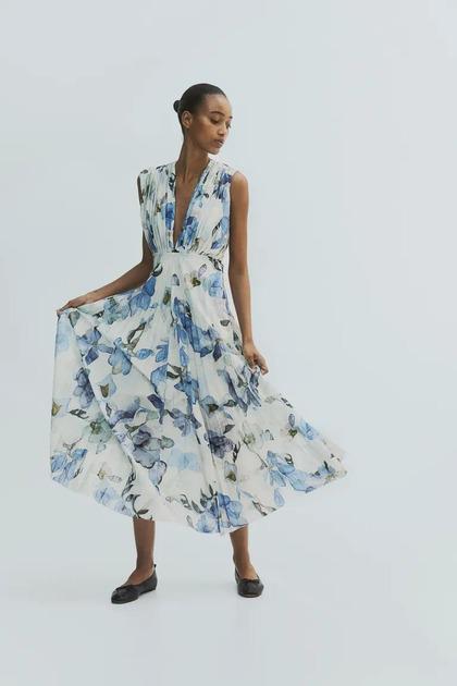 Платье H&M 1222429П Цветы M Белый (1111109411403)