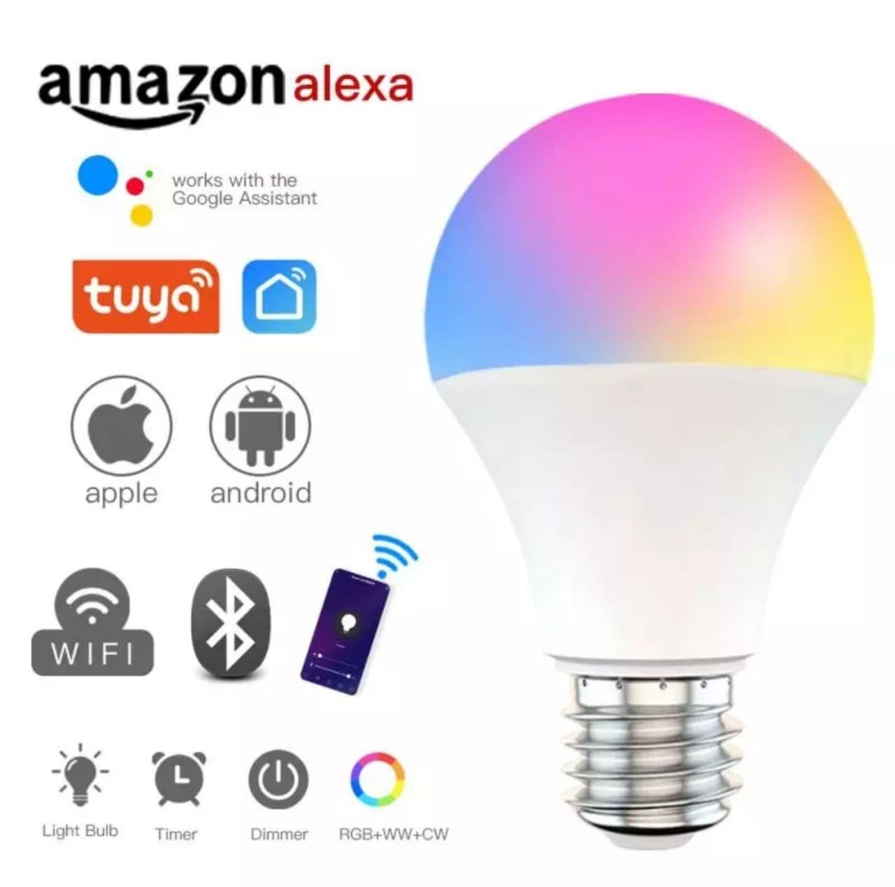 Умная лампочка Tuya Smart LED WiFi A60 E27 2700-6500 K 9 W Color/White (803864) - фото 3