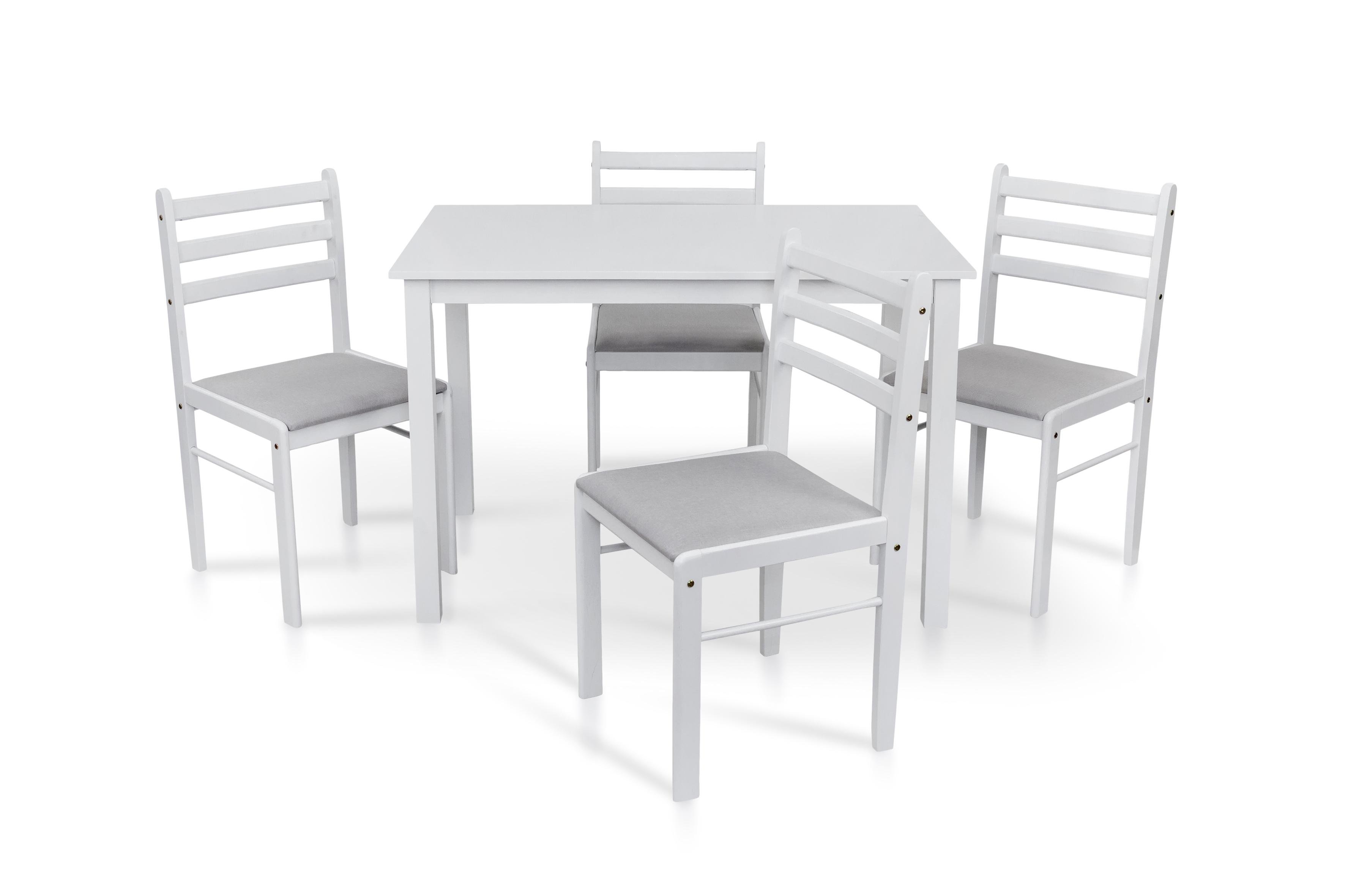 Комплект кухонный JERSIE стол и 4 стулья Белый - фото 5