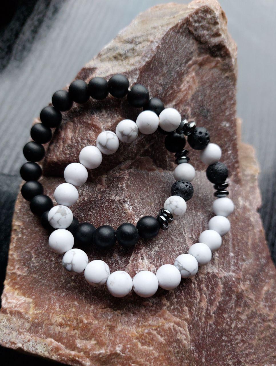 Браслет LITAURS из натуральных камней шунгит/хаулит и металлическими вставками 2 шт. М 15-17 см (250208) - фото 4 Браслет LITAURS из натуральных камней шунгит/хаулит и металлическими вставками 2 шт. М 15-17 см (250208) - фото 4