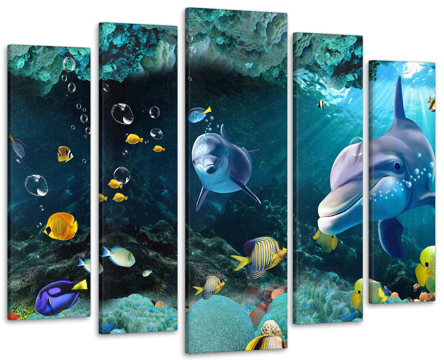 Картина модульна Дельфіни Море 105х150 см (Art-453_5)