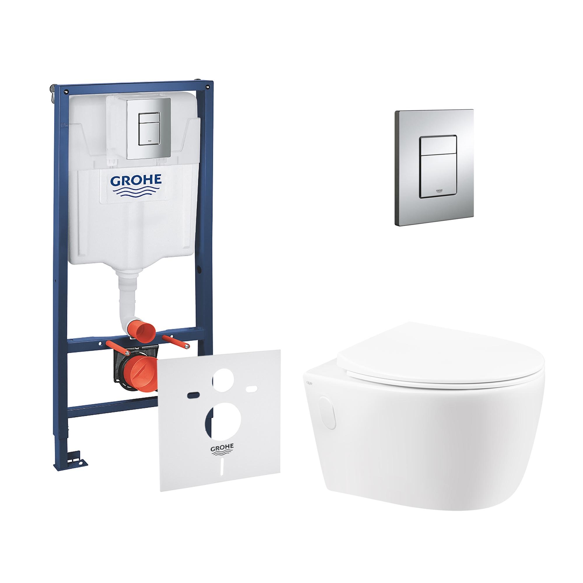 Комплект инсталляции Grohe Rapid SL 38772001QT11331002ERW с унитазом кнопка Хром (116270)