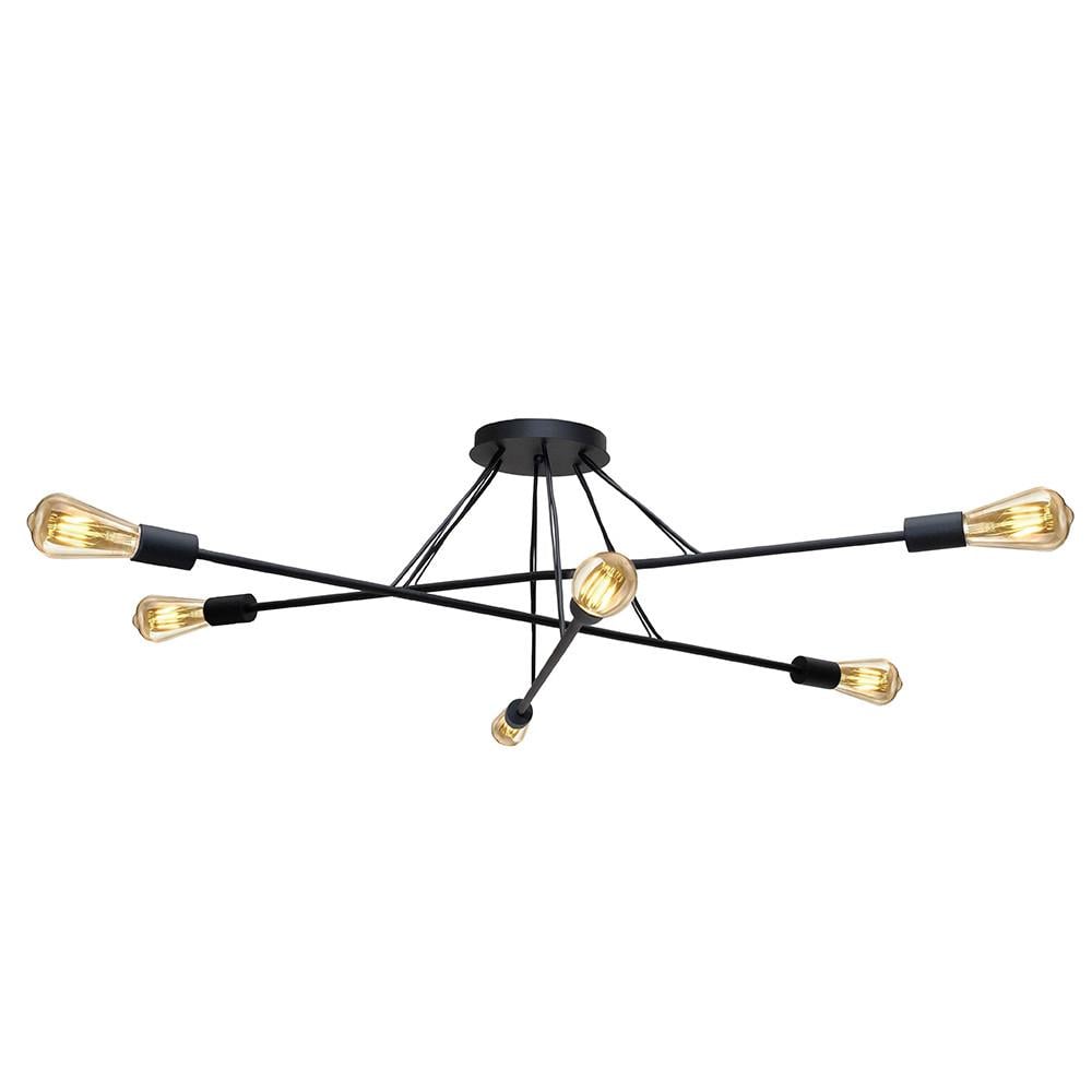 Люстра MSK ELECTRIC Asket с металлическим каркасом на шесть ламп Е27 Черный (NL 10320-6 BK)