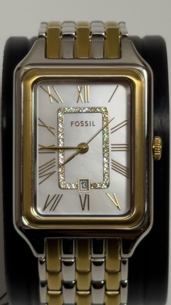 Годинник жіночий Fossil Raquel ES5305 з кристалами Біколор/Перламутровий (ES530584)