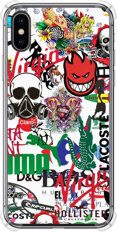 Чехол на iPhone XS Many different logos (4022sp-1583-42517) Чехол на iPhone XS Many different logos (4022sp-1583-42517)