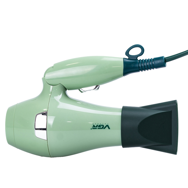 Фен для волосся VGR V-432 Professional із складаною ручкою іонізація/концентратор 1000 Вт Зелений (ML-04842) - фото 6 Фен для волосся VGR V-432 Professional із складаною ручкою іонізація/концентратор 1000 Вт Зелений (ML-04842) - фото 6