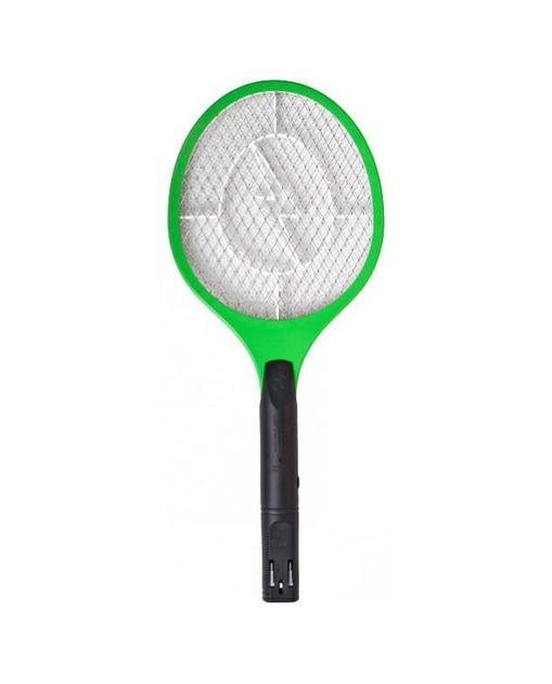 Мухобойка электрическая Rechargeable Mosquito-hitting Swatter трехслойная аккумуляторная Черно-зеленый