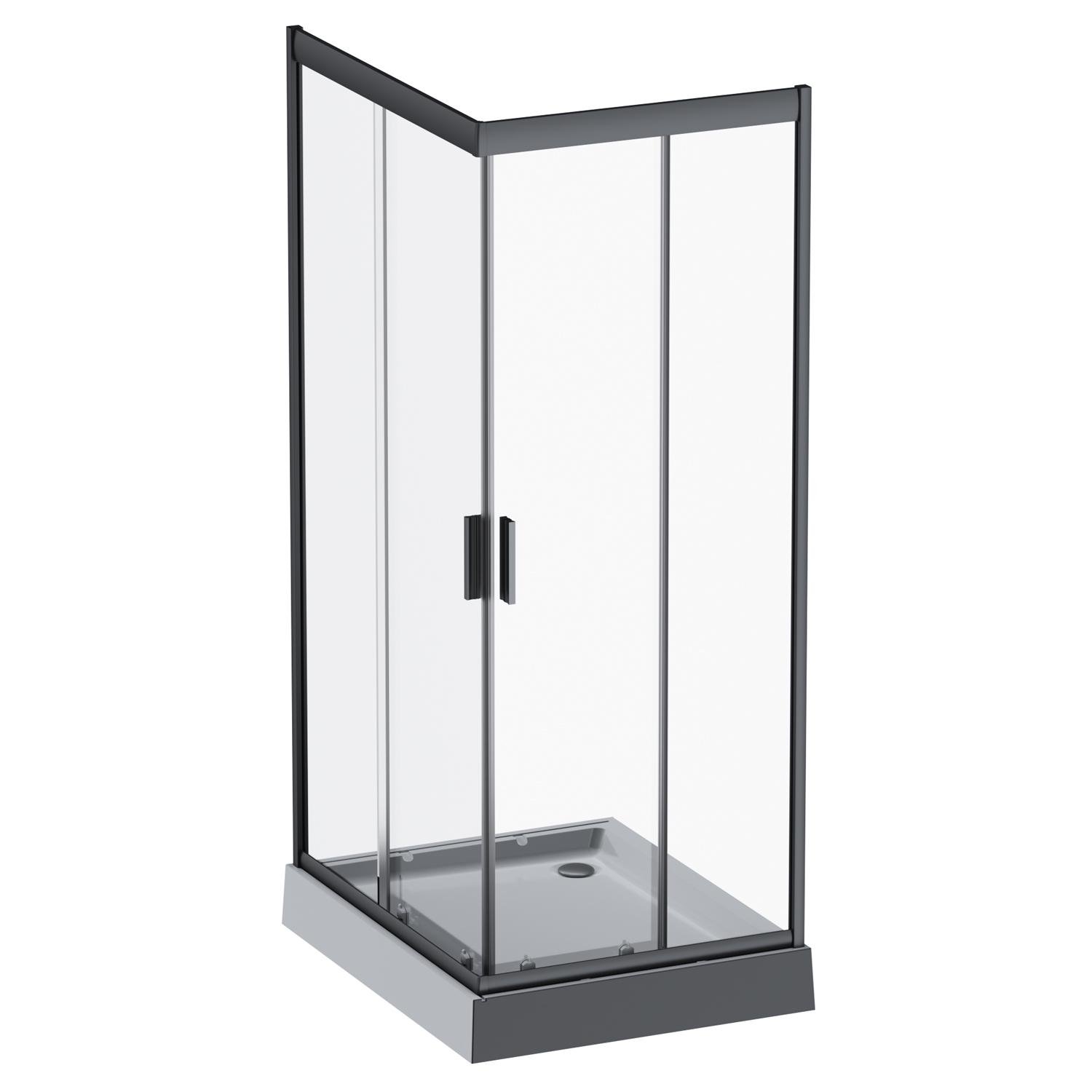 Душевое ограждение AM.PM Gem Twin Slide без поддона 100х80 см Черный (W90UG-403-100280-BT)