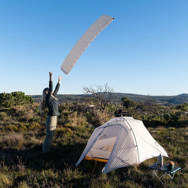 Матрас самонадувающийся Naturehike CNK2300DZ013 сверхлегкий одноместный нейлон 185x55x3,5 см Светло-серый (29-79-6976023926976) - фото 5