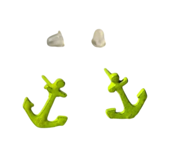 Серьги-гвозди Якоря Салатовый (4C-1161-С)