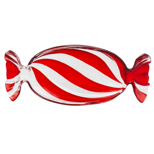 Блюдо новогоднее в форме конфеты Карамелька стеклянная 34,5 см Красная (150-81-220-009) Блюдо новогоднее в форме конфеты Карамелька стеклянная 34,5 см Красная (150-81-220-009)
