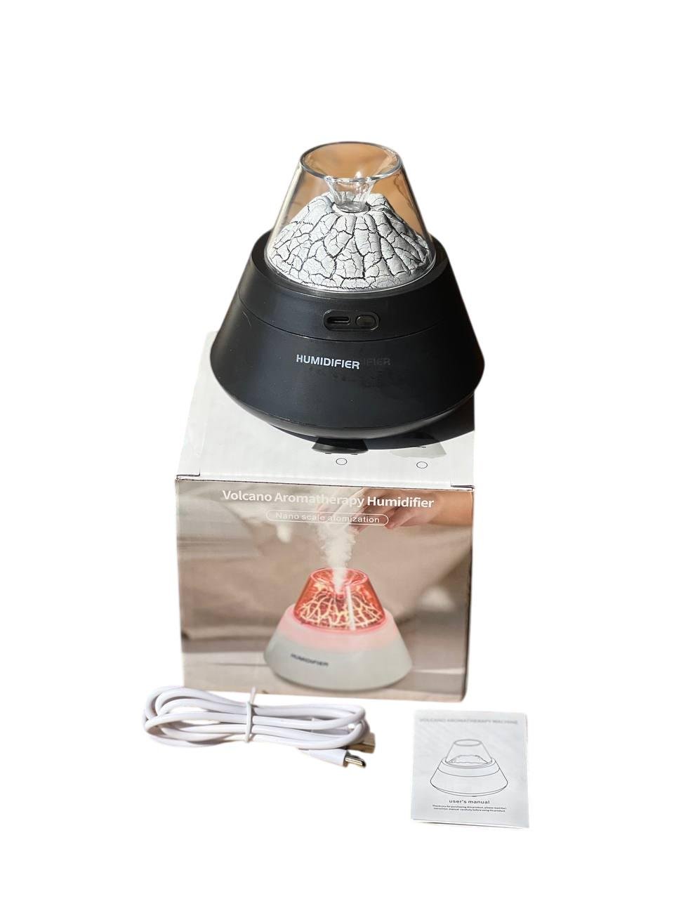Зволожувач повітря ультразвуковий KS0409 Гора Вулкан з підсвіткою та ароматизацією USB 150 мл (KS0409)