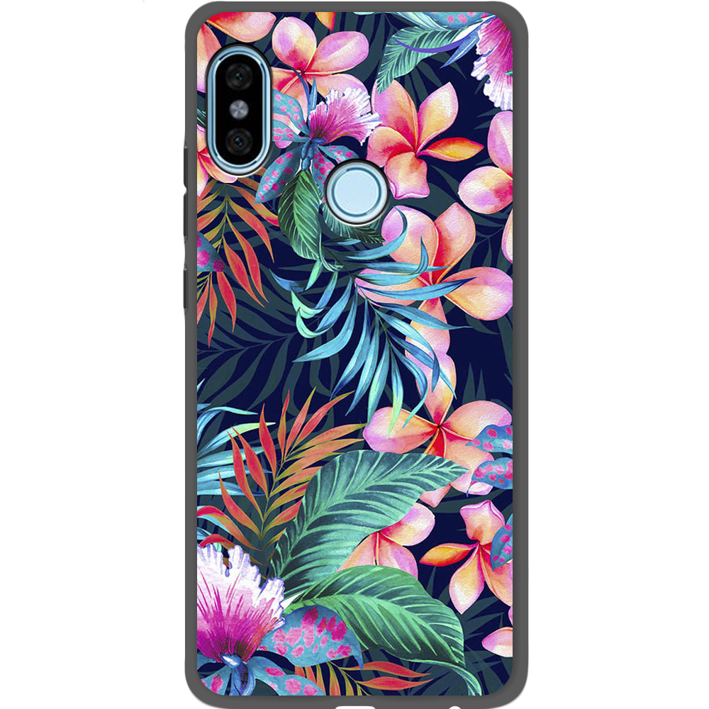Чехол BoxFace Xiaomi Redmi Note 5 / Note 5 Pro flowers in the tropics Черный силикон (32971-up1971-34771)