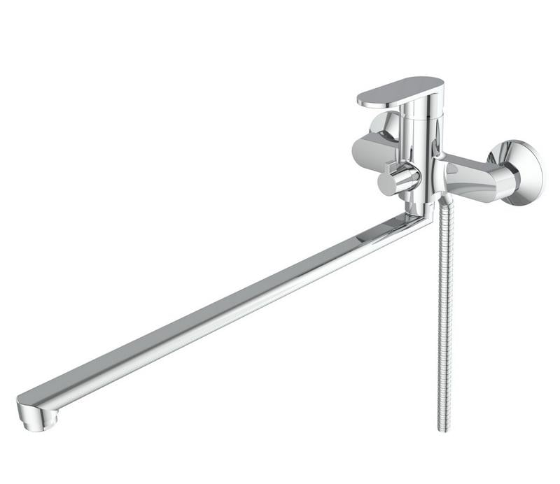 Смеситель для ванны Zegor Professional Reich-07 Premium Pro Lux однорычажный длинный поворотный гусак катридж Sedal Spain Хром