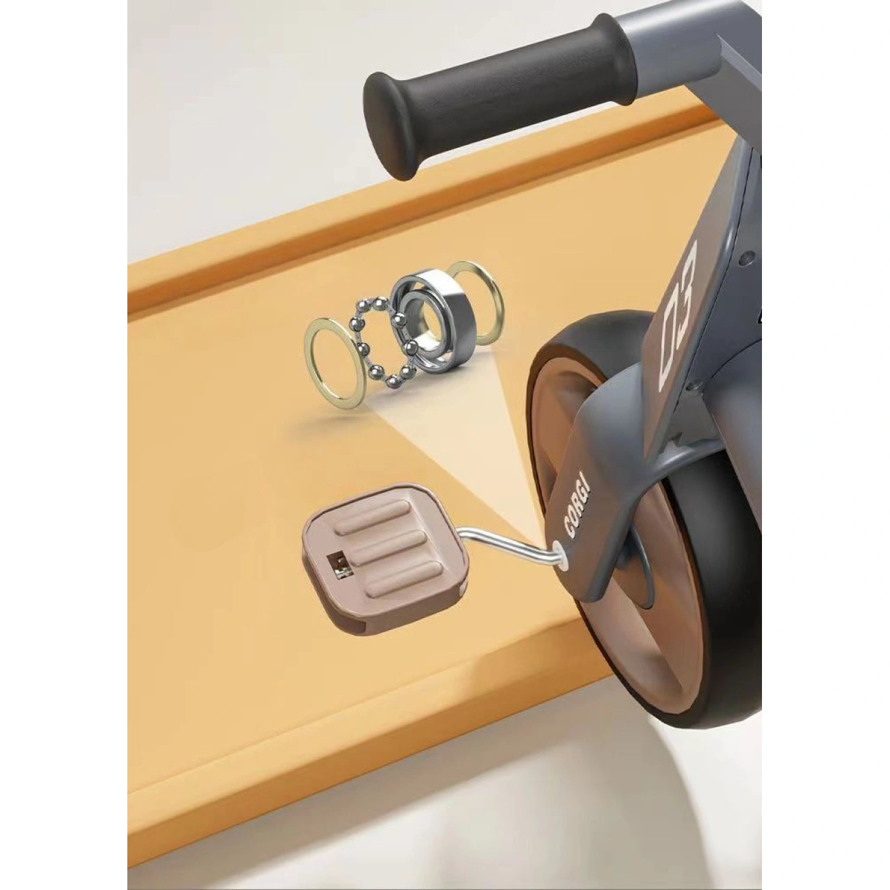 Дитячий велосипед триколісний Corgi N1 12" з музикою та LED-підсвіткою (25547476) - фото 6