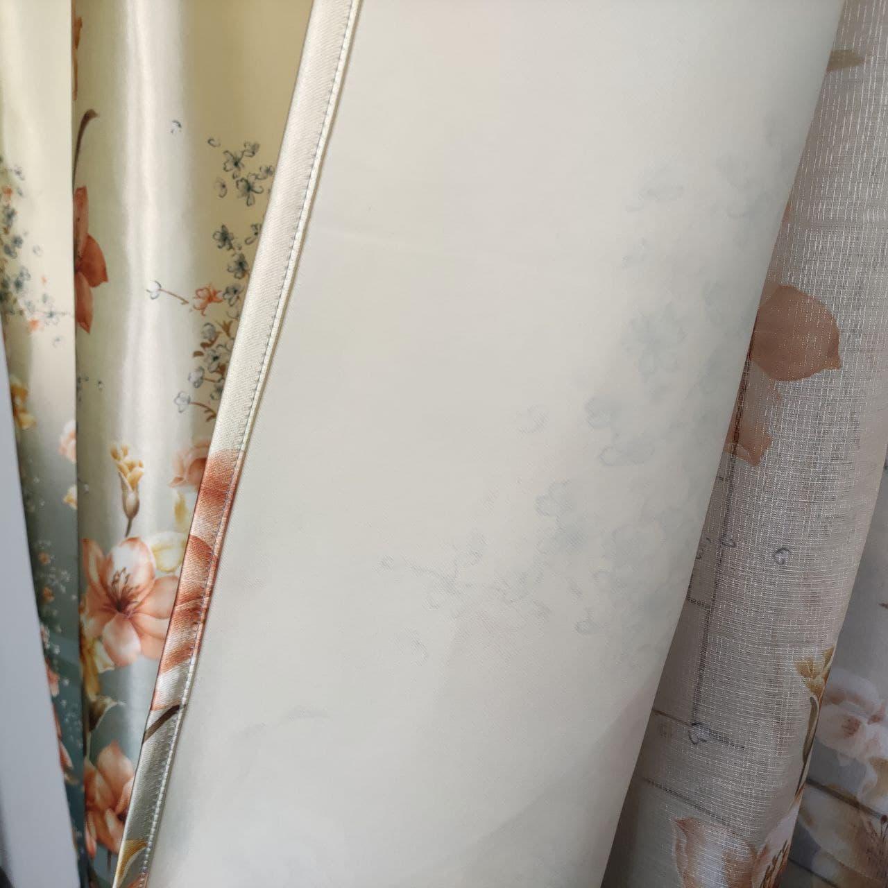 Штори ALBO з квітковим принтом 150x270 см 2 шт. Бірюзовий (SH-M650-4) - фото 8 Штори ALBO з квітковим принтом 150x270 см 2 шт. Бірюзовий (SH-M650-4) - фото 8