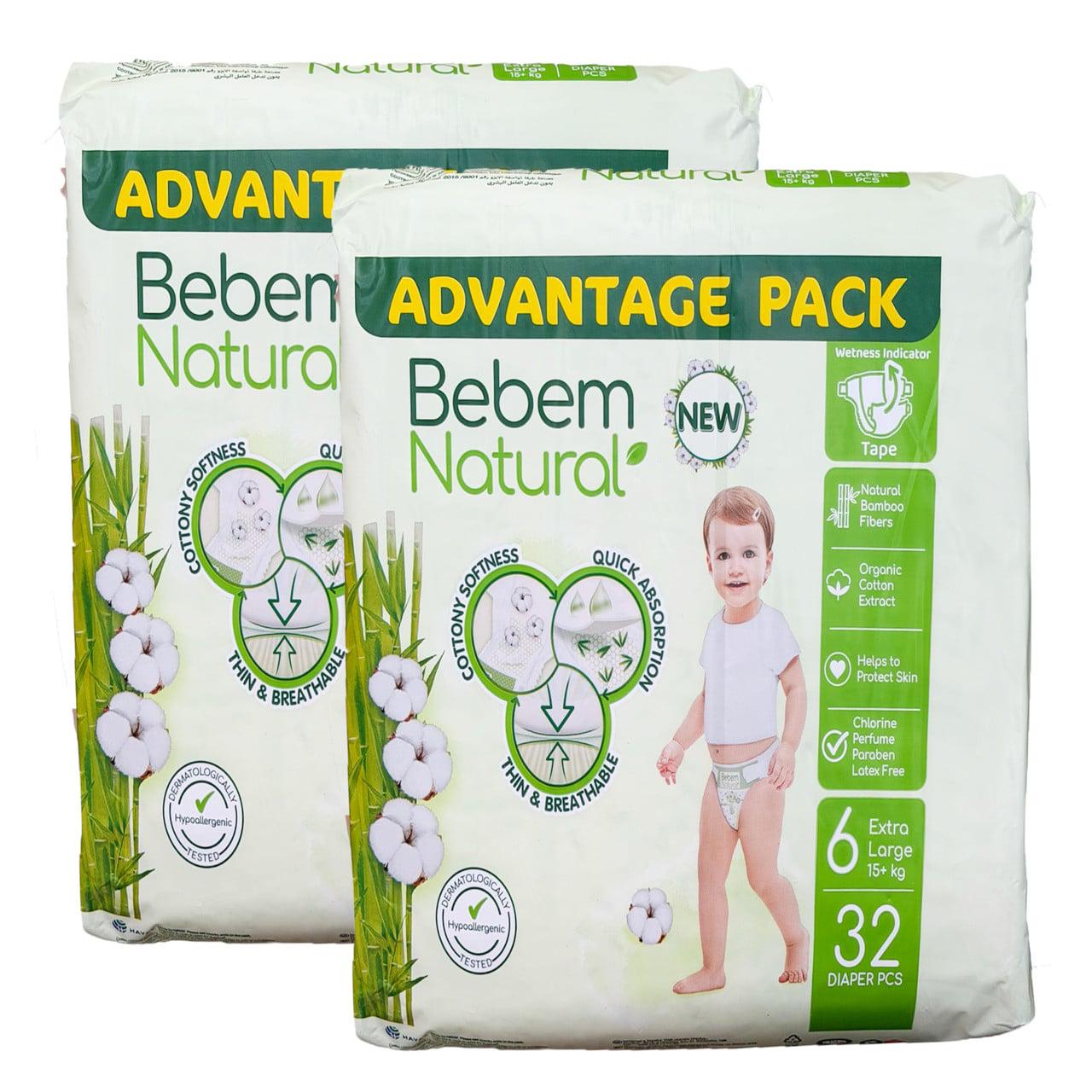 Підгузки Bebem Natural 6 Extra Large 15+ кг 64 шт. (id_14923)