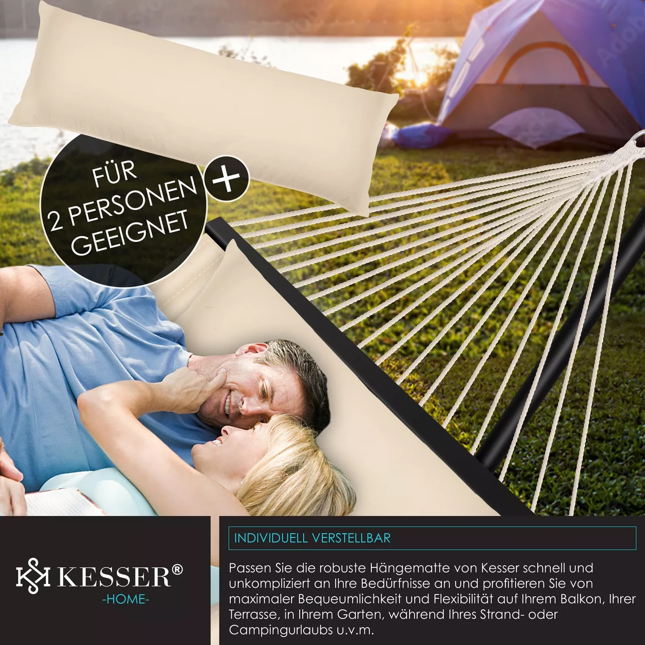 Гамак підвісний для саду та дачі KESSER 200 кг 360x120x115 см (4260729118899) - фото 6 Гамак підвісний для саду та дачі KESSER 200 кг 360x120x115 см (4260729118899) - фото 6
