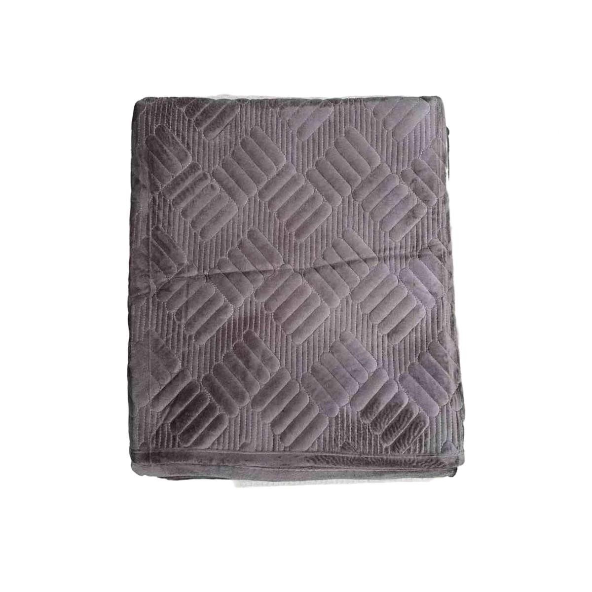 Покрывало велюровое Koloco 3 шт. Темно-коричневый (41026) - фото 1 Покрывало велюровое Koloco 3 шт. Темно-коричневый (41026) - фото 1