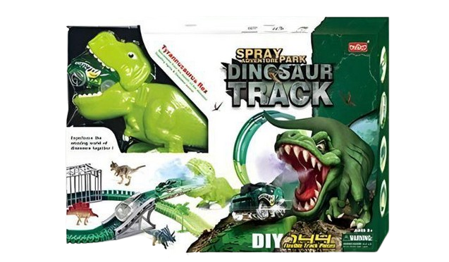 Автотрек Дино Площадка со светом/звуком и аксессуарами 178 элементов 488 см (352)