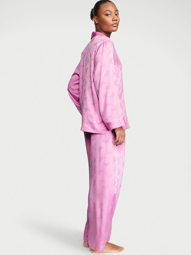 Піжама жіноча Victoria's Secret Satin Long Pajama Set сатинова M Рожевий (13800796) - фото 2