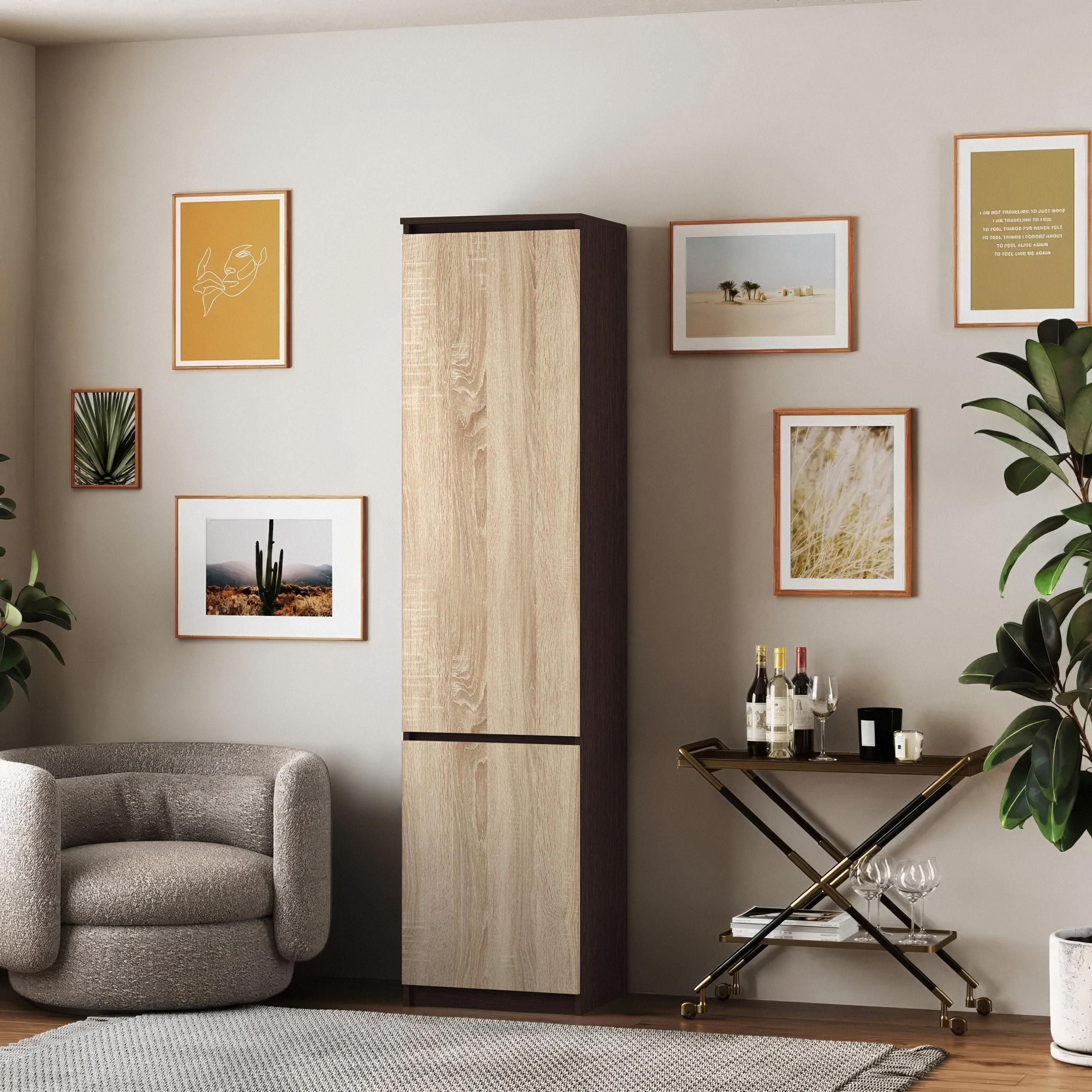 Шкаф-пенал со штангой T-218 500х498х2117 мм Венге Магия/Дуб Cонома - фото 1