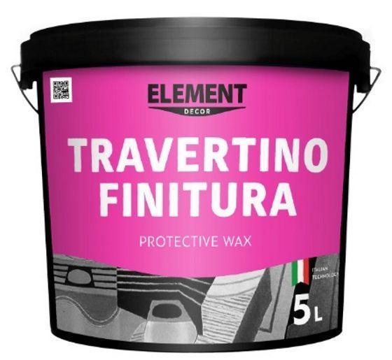 Декоративний захисний віск Element Decor Travertino Finitura з ефектом натурального каменю шовковисто-матовий прозора база 5 л (1822343567)