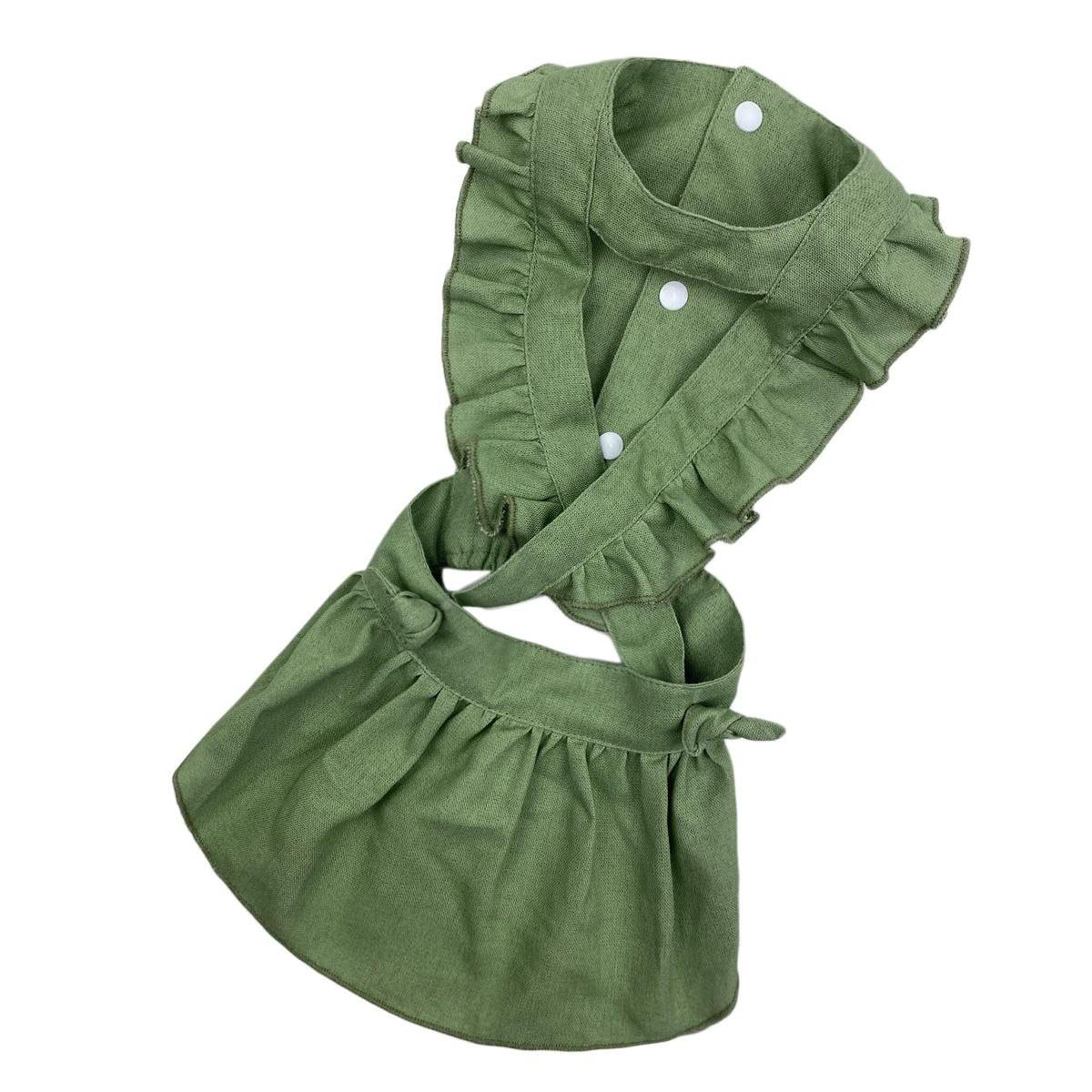 Платье-сарафан для собак Dogs Bomba р. 4 Лен/Оливковый (64154809)