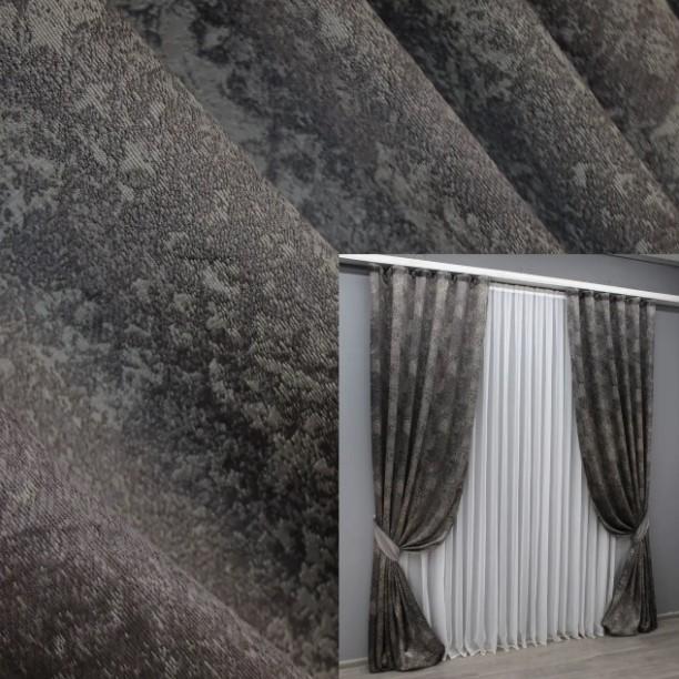 Комплект штор Мармур Al-9 льон 1,5х2,9 м 2 шт. Графітовий/Сірий (1637ш) - фото 4 Комплект штор Мармур Al-9 льон 1,5х2,9 м 2 шт. Графітовий/Сірий (1637ш) - фото 4